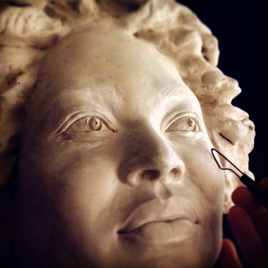 Carolyn Boutwell's sculpture of Stephanie Pruitt, an acclaimed poet who graduated from the MFA Program in Creative Writing. (courtesy of Chris Widick Photography)