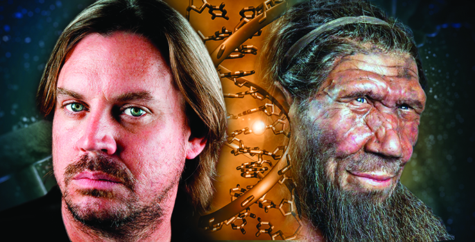 portraits of neanderthal and modern man