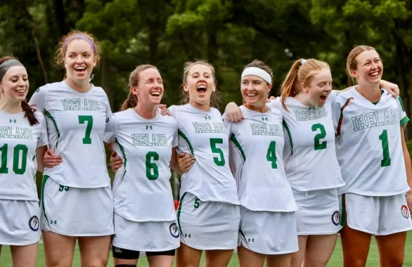 Emily Gaven (No. 1) is a dual citizen of Ireland and played on the Irish Women’s National Lacrosse Team before coming to Vanderbilt. (Submitted photo)