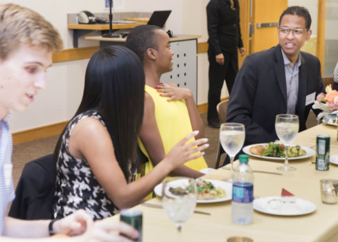 NFL executive and Vanderbilt alumnus Adolpho A. Birch joins students for dinner