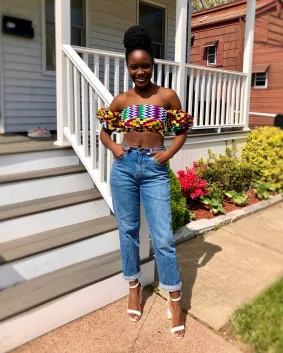 Shea Clarke designs and sews clothing for her brand Shea Shola.