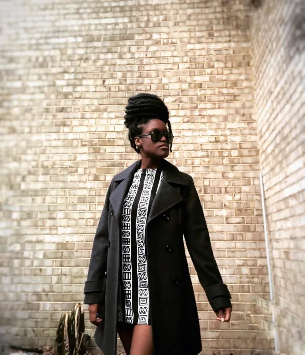 Shea Clarke designs and sews clothing for her brand Shea Shola.