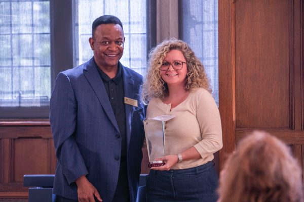 Vice Provost C. André Christie-Mizell and Elvira Aballí Morell (Anne Rayner)