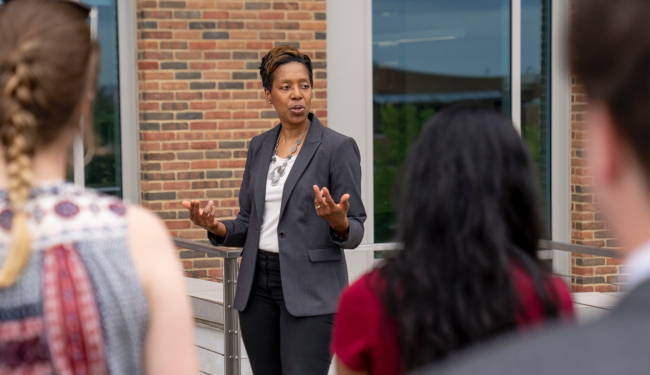 Erica Mitchell, executive vice president and chief community impact officer of United Way of Greater Nashville, provided opening remarks at the spring 2022 Nichols Humanitarian Fund event.