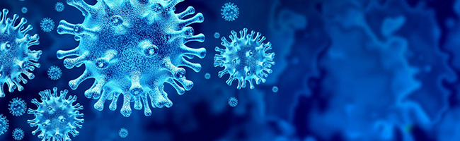 Coronavirus virus outbreak and coronaviruses influenza background as dangerous flu strain cases as a pandemic medical health risk concept with disease cells as a 3D render