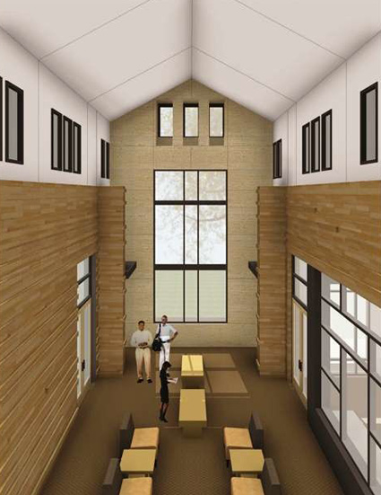 The Divinity School's new community space. (rendering by Gilbert, McLaughlin, Casella Architects)