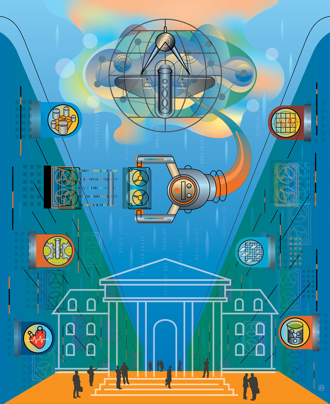 InformaticsClassroom_illustration Bioinformatics classroom illustration