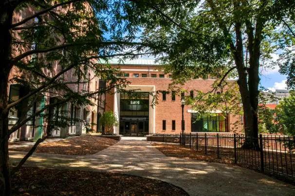 One of the most significant parts of the renovation is the creation of an accessible and distinguishable main entrance and lobby fronting 21st Avenue. (Anne Rayner/Vanderbilt)