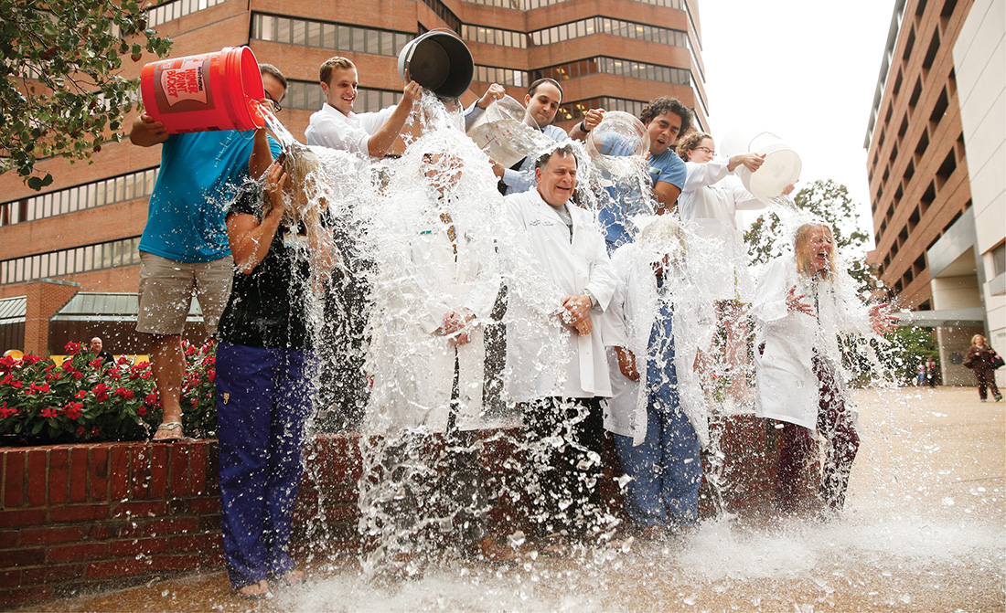 Photo of ice bucket challenge at VUMC