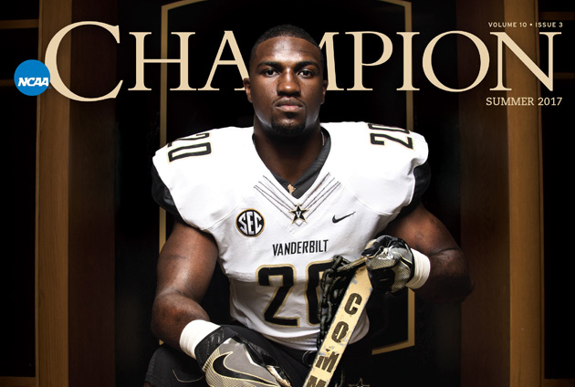 Vanderbilt student-athlete Oren Burks graces the summer 2017 cover of 