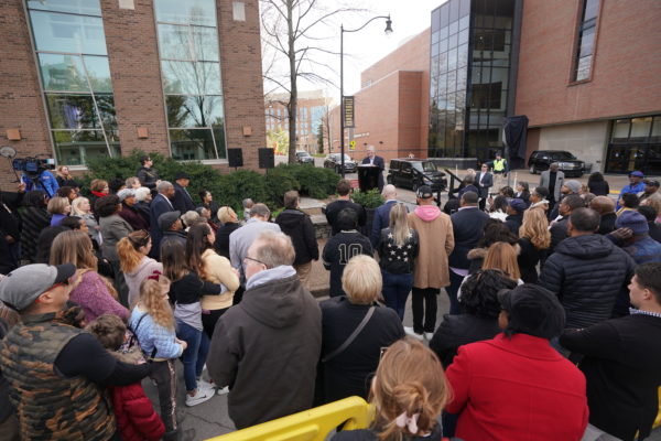 Perry Wallace Way dedication ceremony on Saturday, February 22.(John Russell/Vanderbilt)