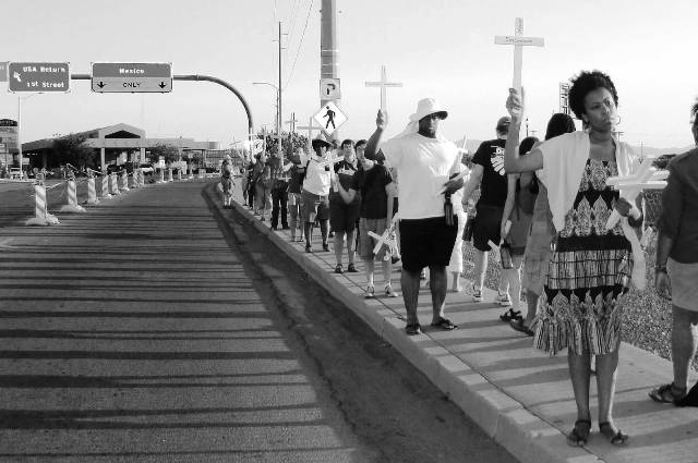 Divinity students at vigil