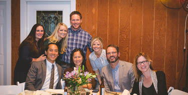 On hand at the Burney family’s inaugural ‘Hope Grows Here’ fundraising event in Clarksville were (seated, from left) Truc Le, M.D., Hong Yu, M.D., Jay Wellons, M.D., Melissa Wellons, M.D., (standing from left) Crystal Carlisle, R.N., Haley Vance, DNP, Justin Burney and Laura Burney. (photo by Courtney Zenner)