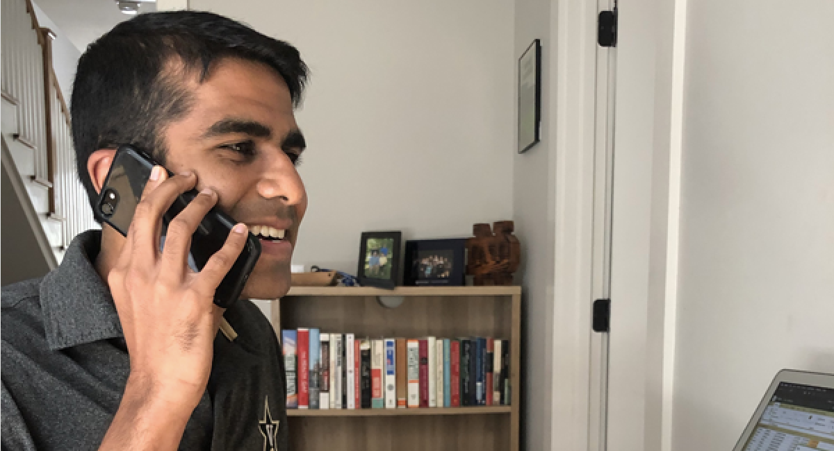 Person speaking on the phone