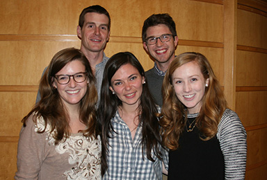 hult-prize The Vanderbilt team competing in the Hult Prize Challenge includes (front from left): Ellen Page, Alyssa Van Camp and Kathleen McKissack; and (back from left): Matthew Inbusch and Jacob Hill.