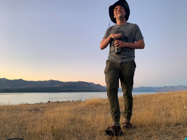 Vanderbilt junior Andrew Harwell, a 2019-20 Udall Scholar, is pictured here at Lake Tekapo on the South Island of New Zealand during his study abroad experience. 