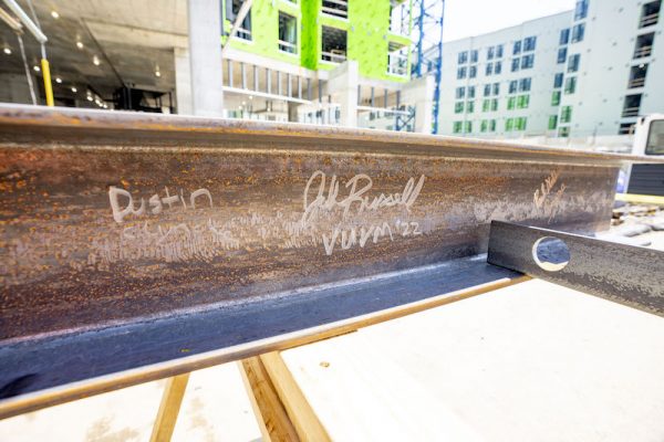 Graduate and professional student housing project topping out ceremony