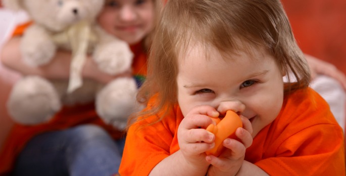 Little girl with Down syndrome
