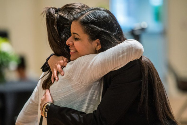 Humphrey Fellows and Friendship Families at the Humphrey Fellowship reception. (Vanderbilt University)