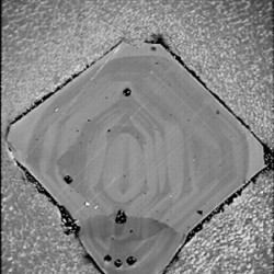 Diamond cross-section in rock