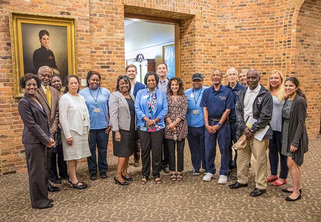 Staff from the Office for Equity, Diversity and Inclusion, Plant Operations and the Kirkland Hall housekeeping staff. (Vanderbilt University)