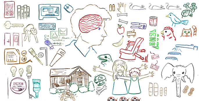 conceptual cartoon of memory