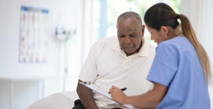 man checkup doctor hospital