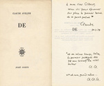 Inscription:  Claude Aveline.
