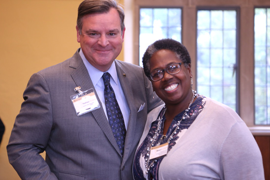Interim Vice Chancellor for Public Affairs Nathan Green and 2017 VLA cohort member Midori Lockett. (Vanderbilt University)