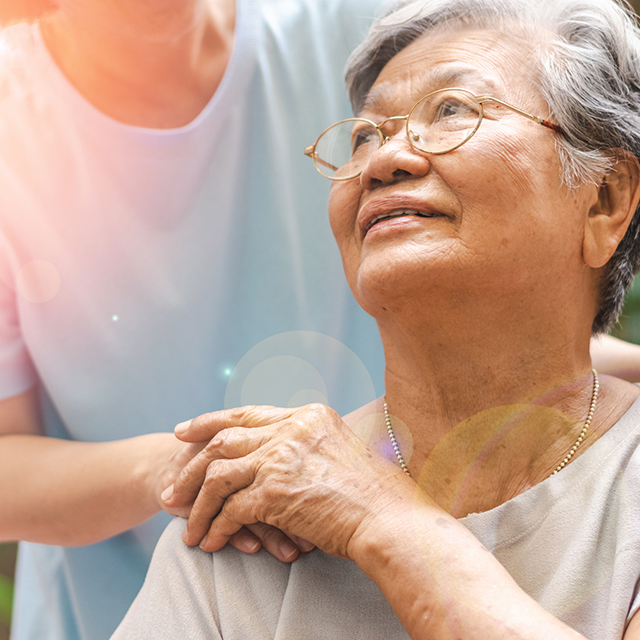 older woman with helping hand