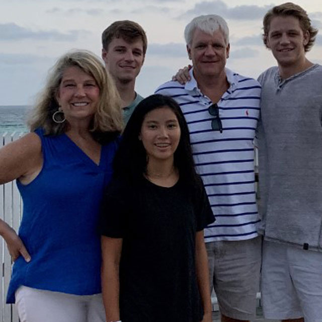 Close-up crop of Rachel Hornsby and family