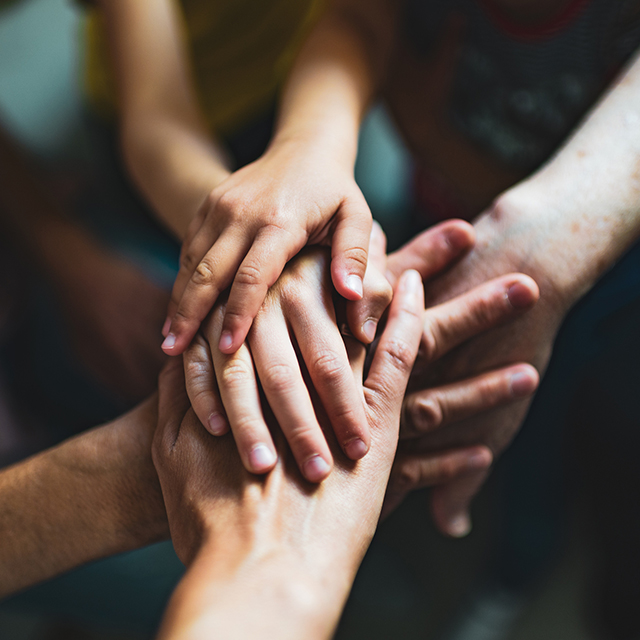 Hands, including child's