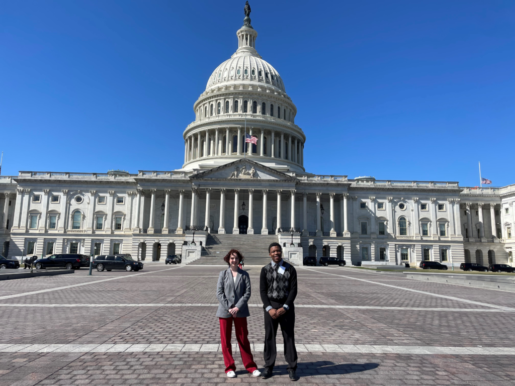 Vanderbilt students Cady Butcher and Jaylan Sims at the Capitol in D.C.