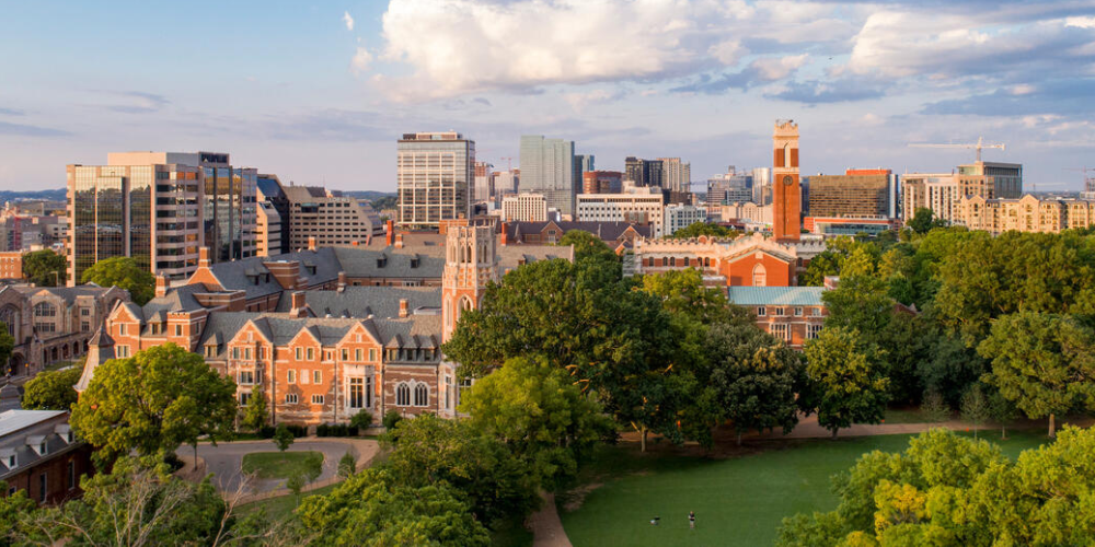 aerial photo of vanderbilt campus