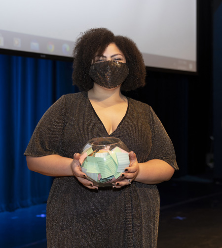 As the last name called, Natalie Hibshman took home the fishbowl of donations, which were made online this year. 