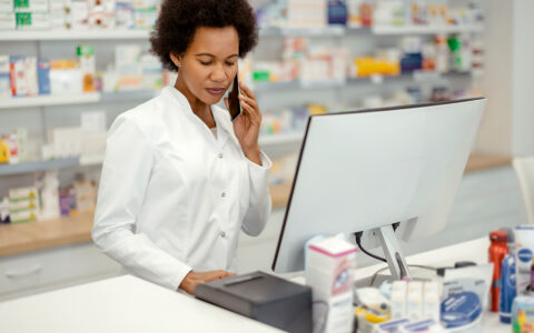 Pharmacist on phone