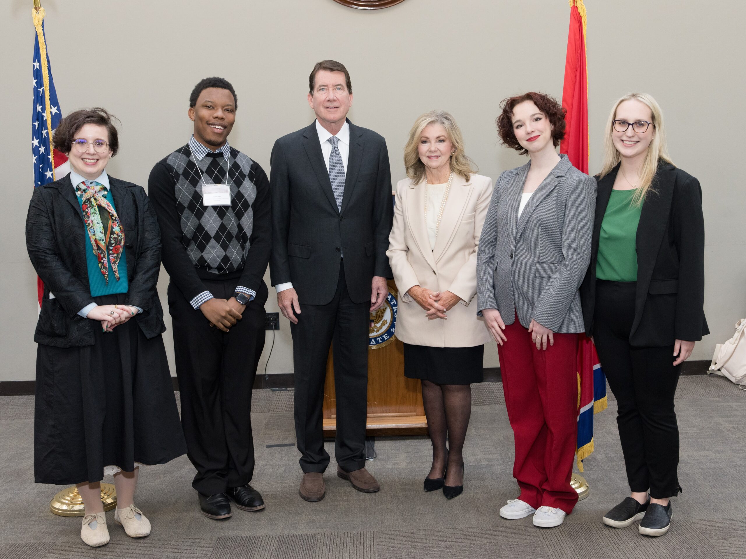 Heather Bloemhard, Jaylan Sims, Sens. Hagerty and Blackburn, Cady Butcher, Julie Harding