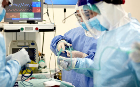 Doctors performing surgery