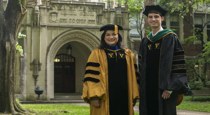 Graduate School student Gabriela Alvarado, School of Medicine student Will French, and School of Nursing students are among those taking part in today’s Commencement exercises.