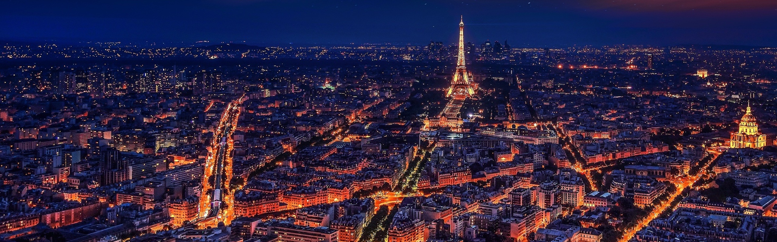 Paris skyline at night