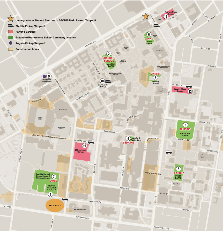 Map of Vanderbilt Campus