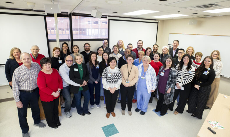 Former Vanderbilt University Hospital patients who had long recoveries at the Nashville medical facility reconnect with the care teams who helped them regain their health. (photo by Susan Urmy)