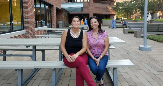 Lucy Spalluto, MD, MPH, left, worked with Angelica Deaton, a community health worker, to engage Hispanic/Latina women in mammography screening services. 