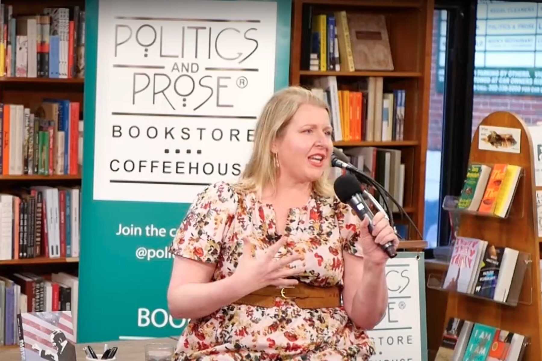 Woman with microphone