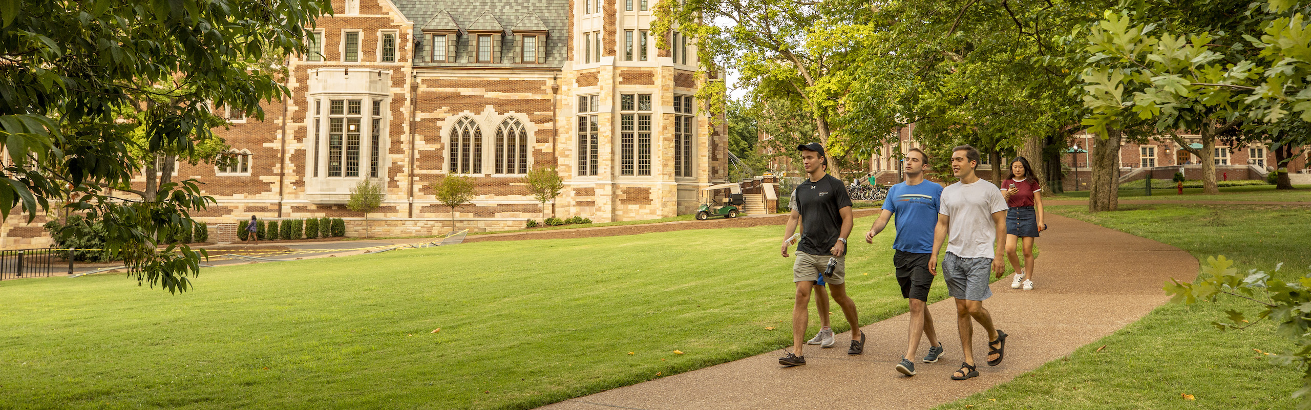 Students walking by the E. Bronson Ingram residential college hall