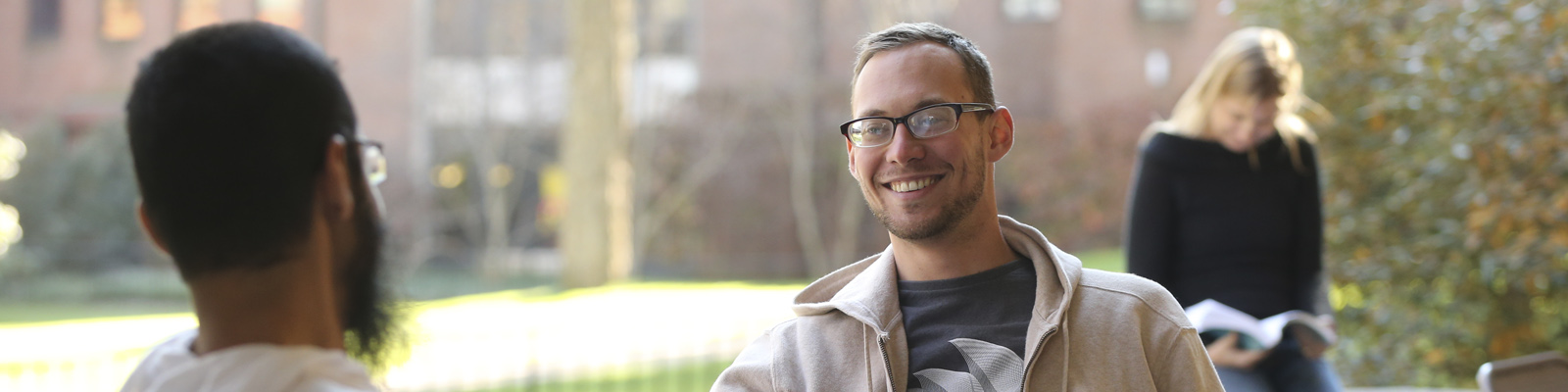 Graduate students talking