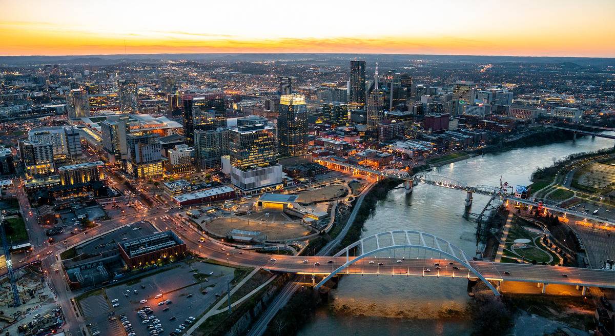 city of nashville at night (John Russell/Vanderbilt University)