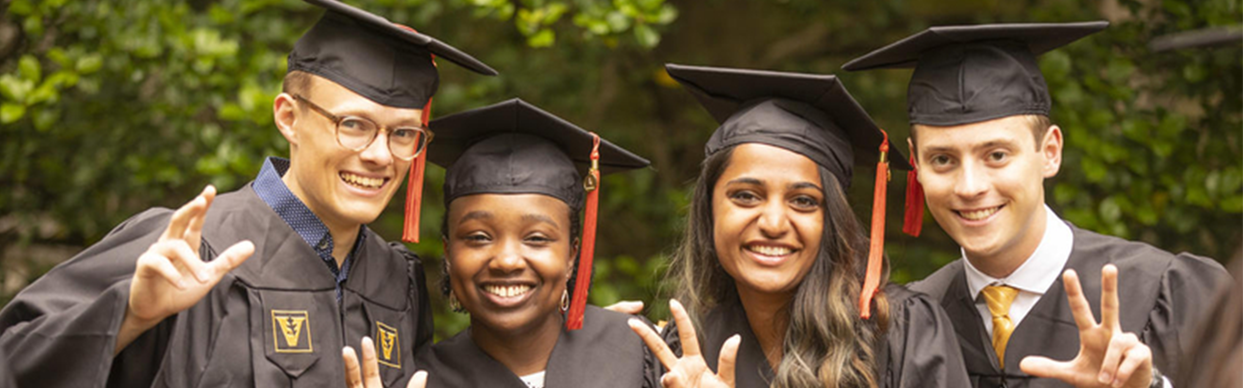 Vanderbilt students in caps and gowns