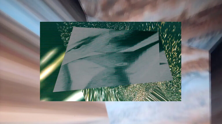 “Rehearsing apologies to machines we taught to learn (Video still 2),” Record player with Arduino board and switch, programmed to assist the continuous play a lathe cut phonographic disk of planetary sound frequencies and a software based autogenerated video projection. Made in collaboration with Clint Sleeper. 2022.