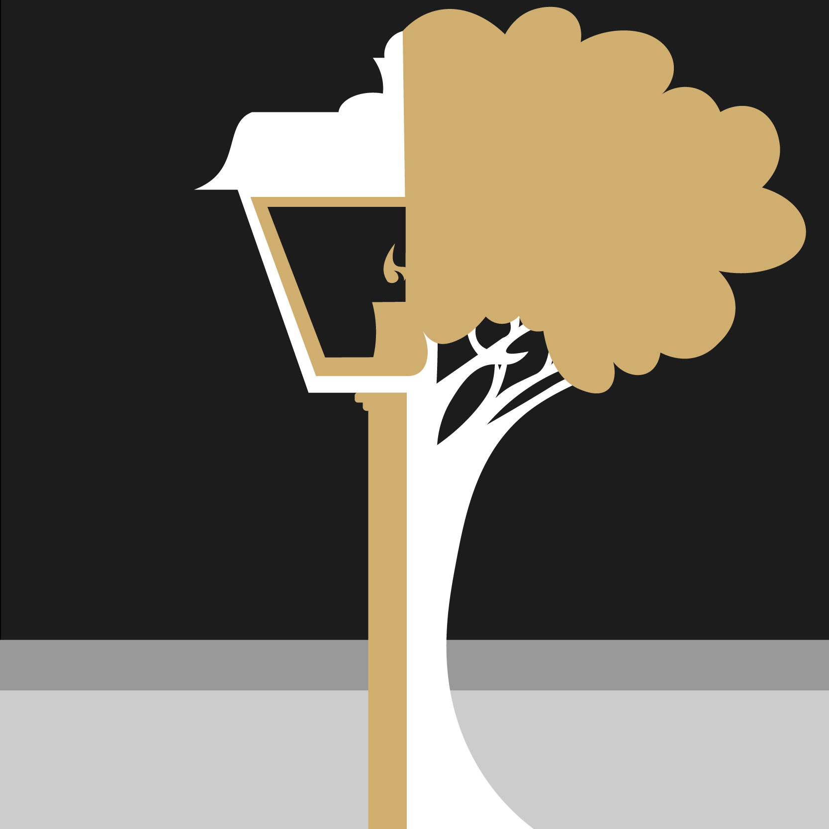 illustration of a lightpost and tree | design by Liz Chagnon